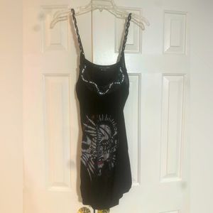 Ed Hardy skinny strap mini dress